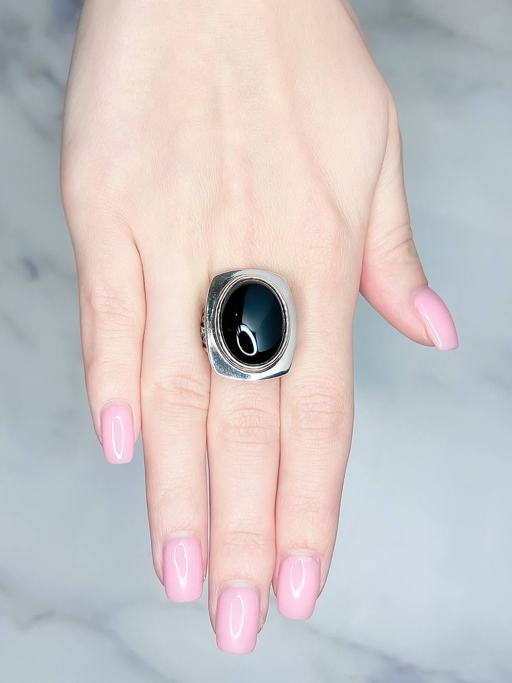 Серебряное кольцо ETERI с агатом