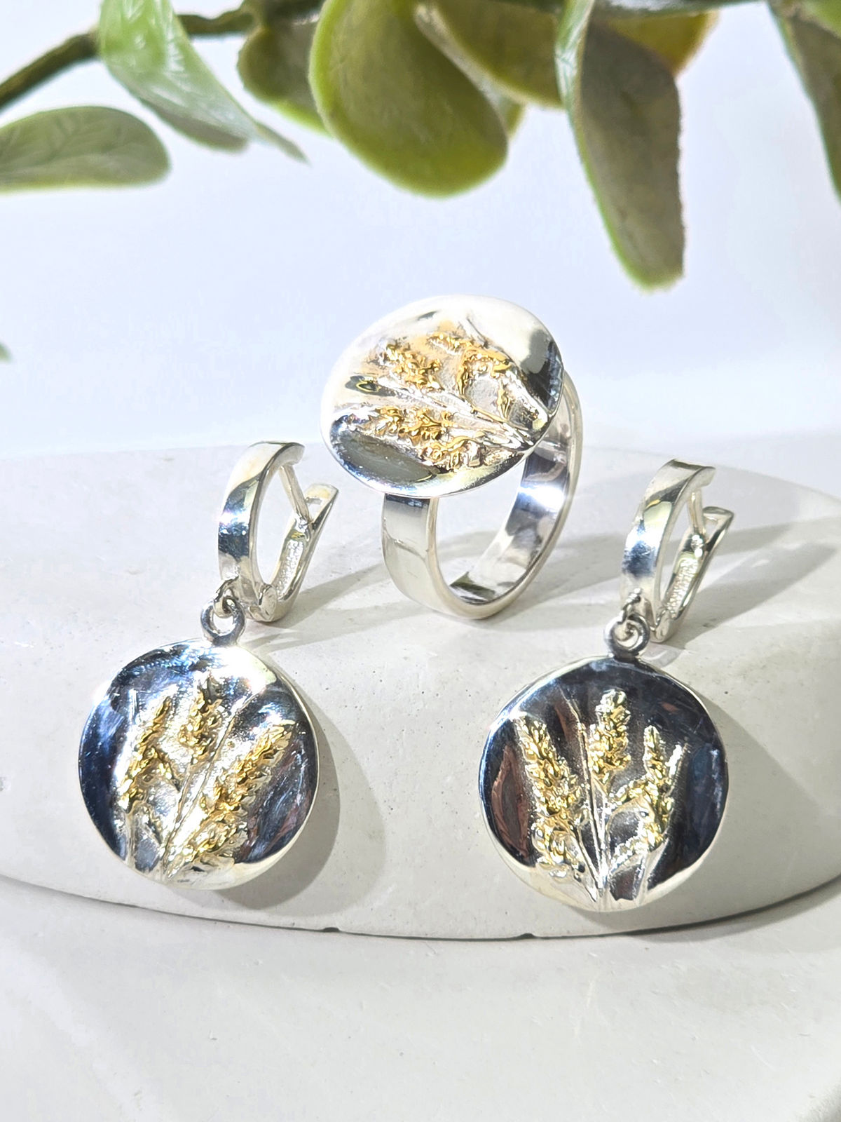 Серебряные серьги ETERI с позолотой