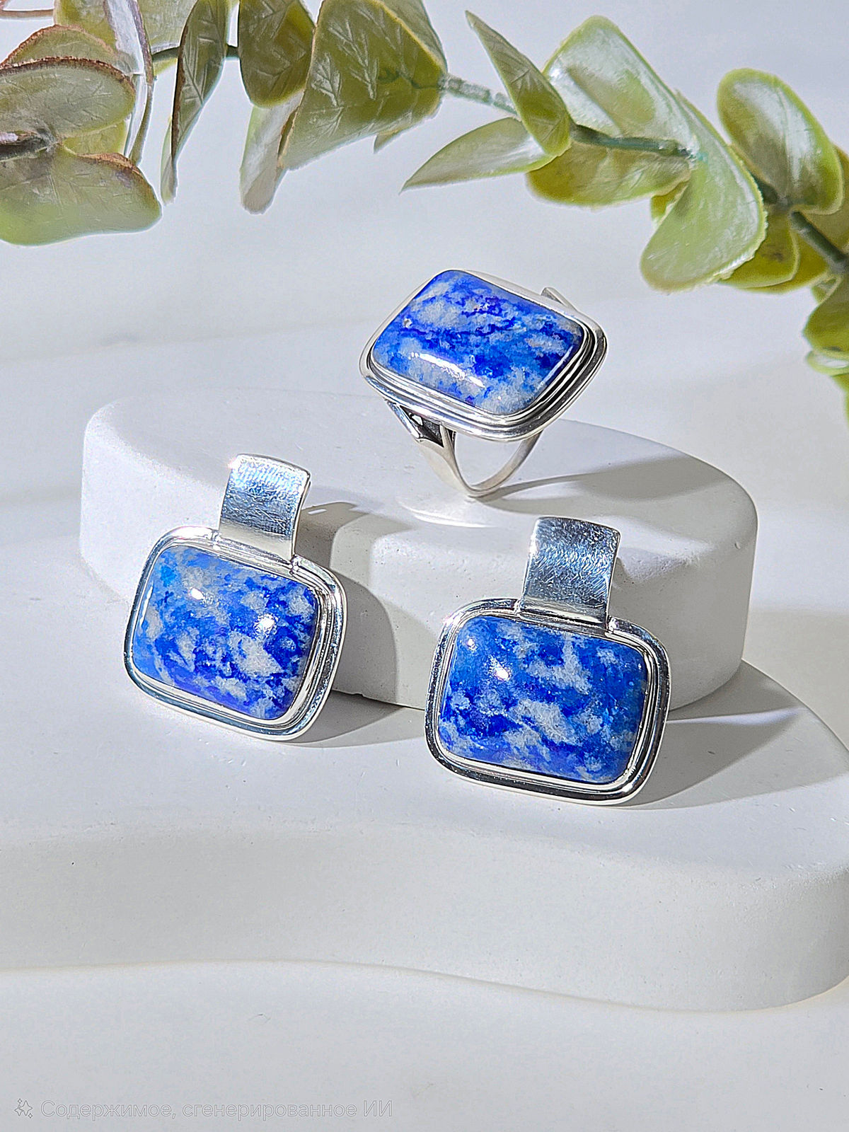 Серебряные серьги ETERI с лазуритом