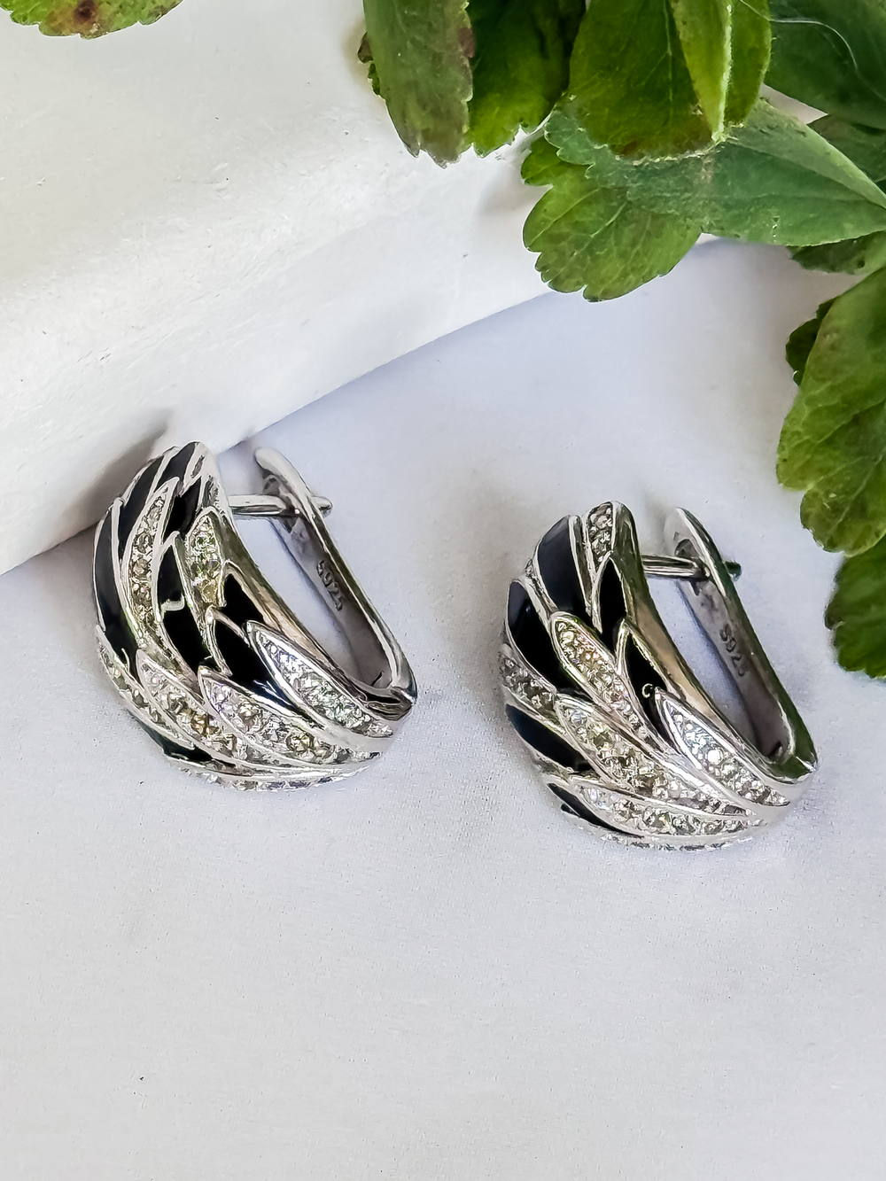Серебряные серьги Fresh с фианитом