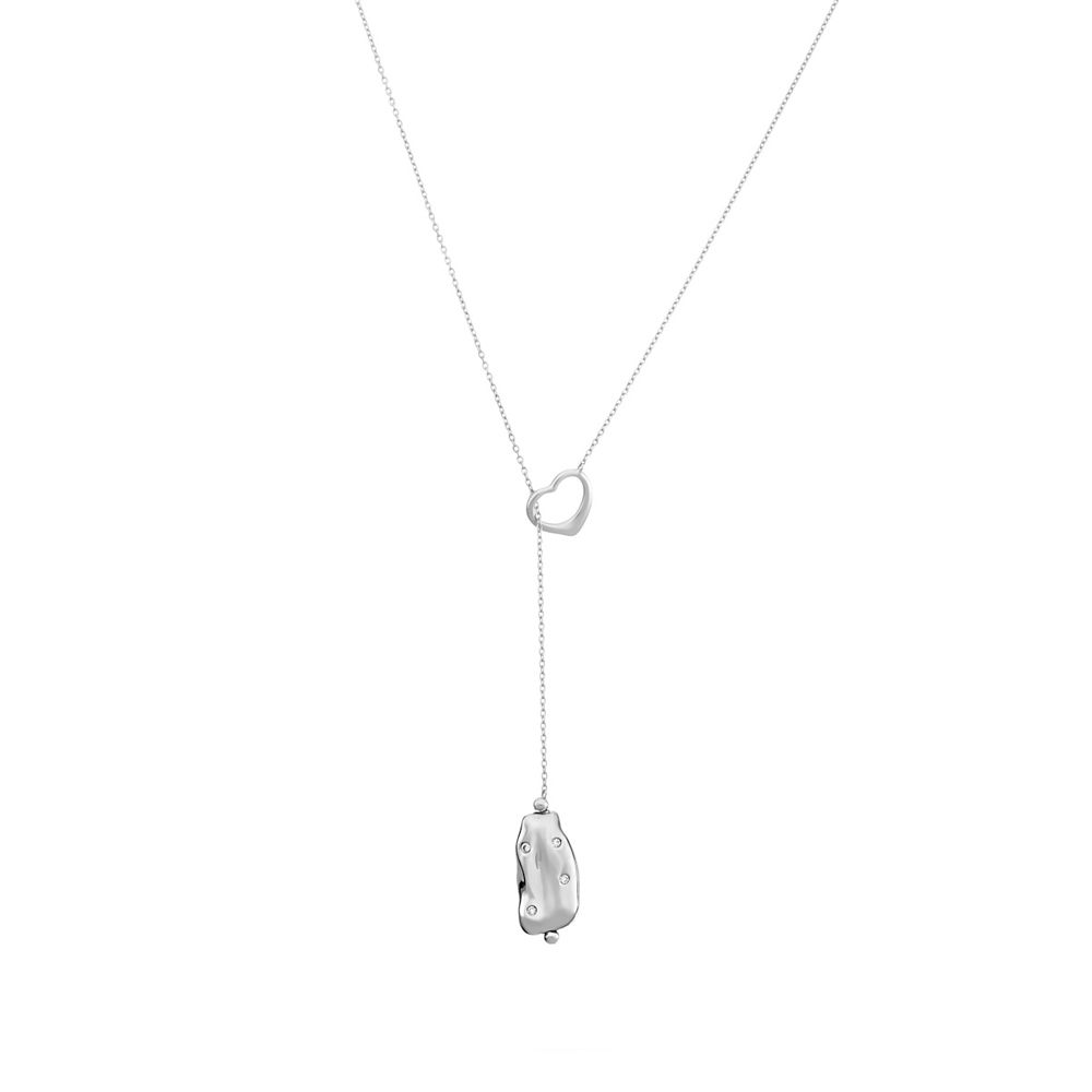Серебряное колье с фианитом
