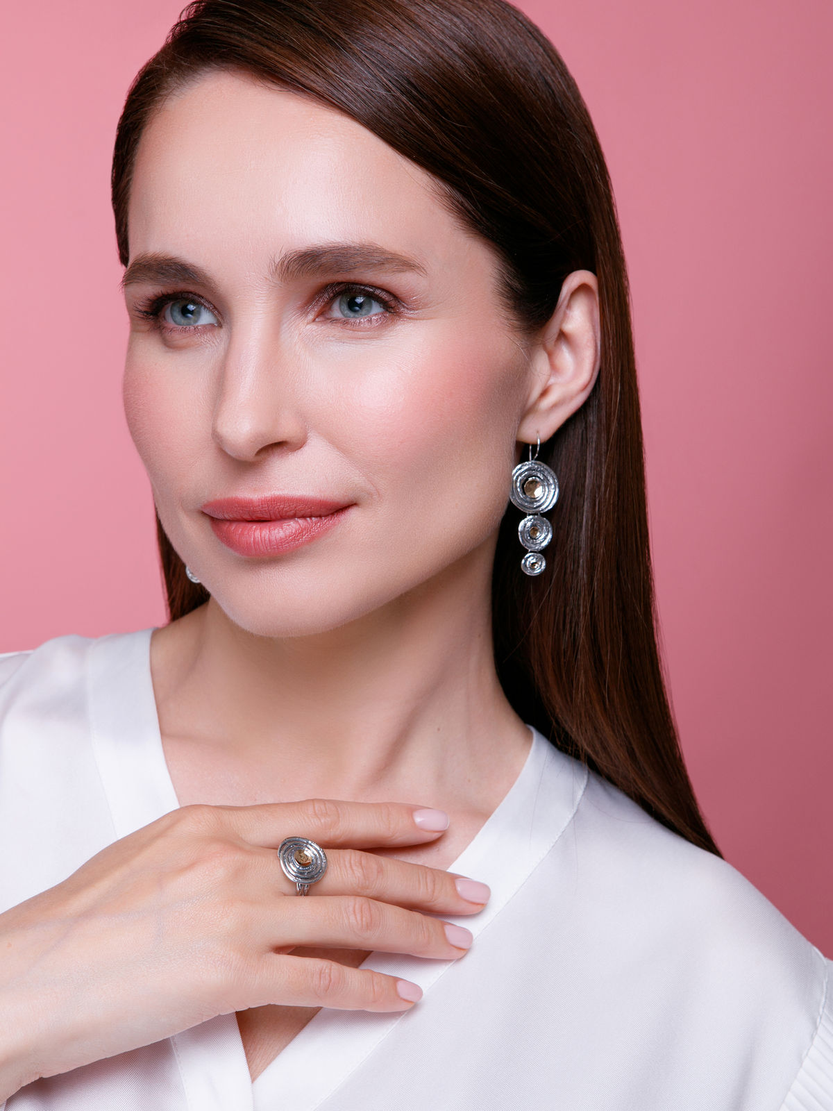 Серебряные серьги Yaffo с золотом