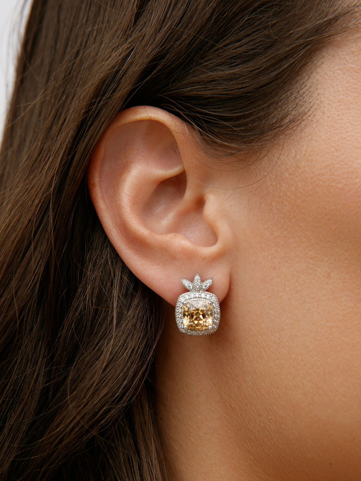 Серебряные серьги ALEXANDRE VASSILIEV с фианитами Swarovski