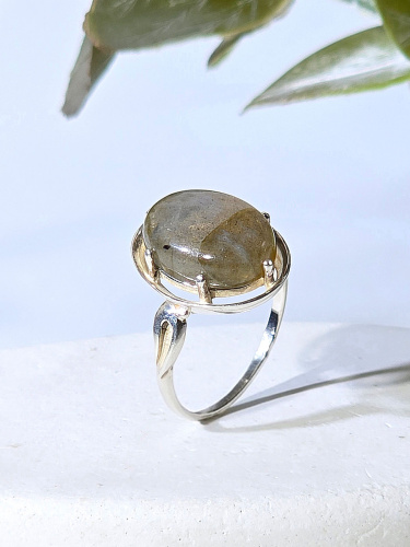 Серебряное кольцо ETERI с лабрадором