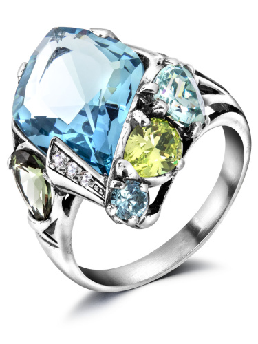 Серебряное кольцо ETERI с фианитами