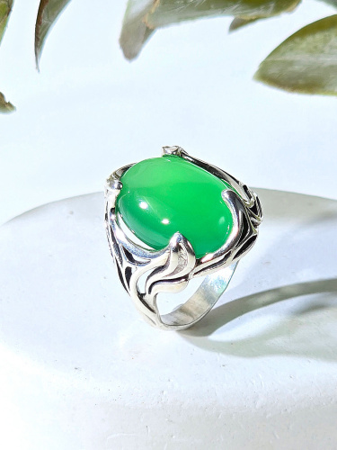 Серебряное кольцо ETERI с хризопразом