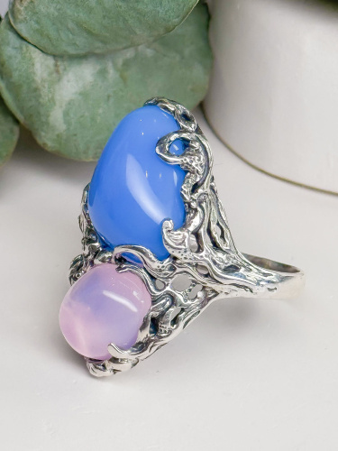 Серебряное кольцо ETERI с синтетическим кварцем
