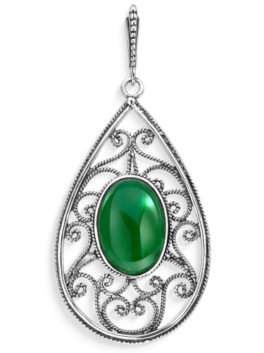 Серебряная подвеска ETERI с хризопразом