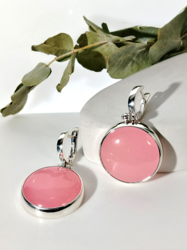 Серебряные серьги с халцедоном