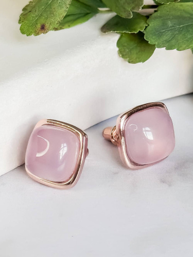 Серебряные серьги с агатом и позолотой