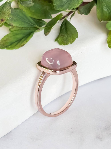 Серебряное кольцо с агатом и позолотой