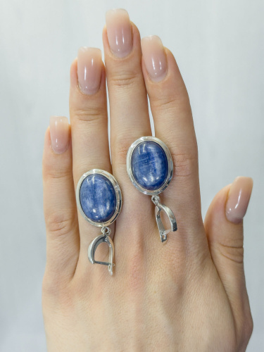 Серебряные серьги ETERI с кианитом