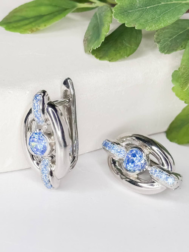 Серебряные серьги Fresh с фианитом