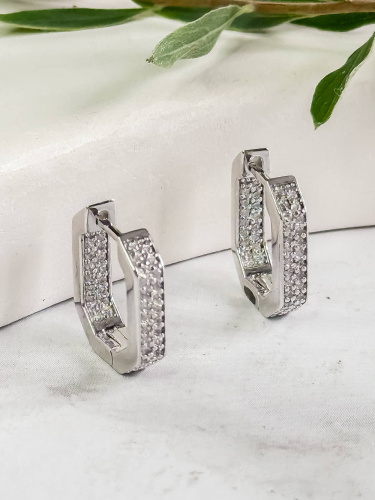 Серебряные серьги с фианитами