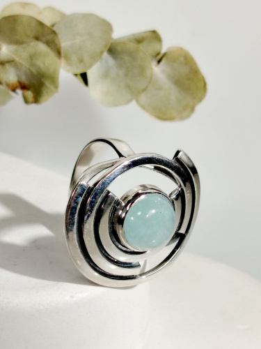 Серебряное кольцо ETERI c аквамарином