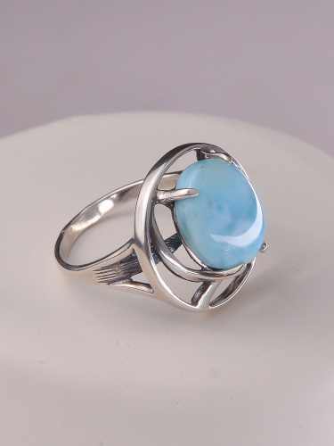 Серебряное кольцо ETERI с ларимаром