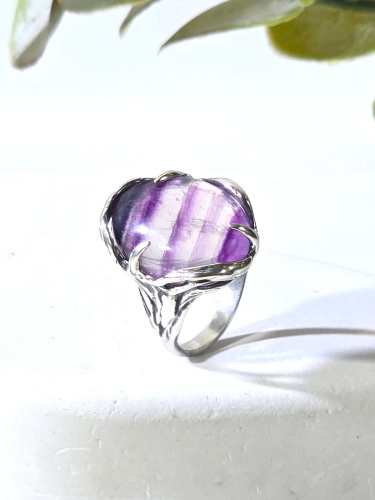 Серебряное кольцо ETERI с флюоритом