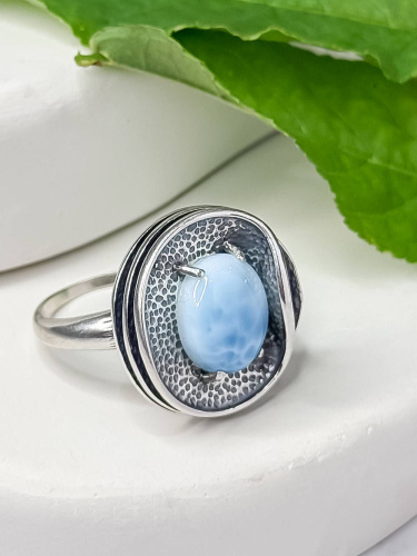 Серебряное кольцо ETERI с ларимаром