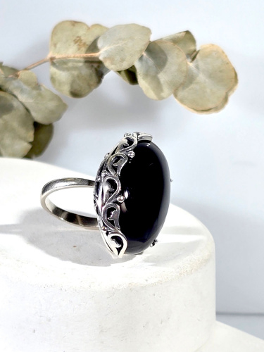 Серебряное кольцо ETERI с агатом