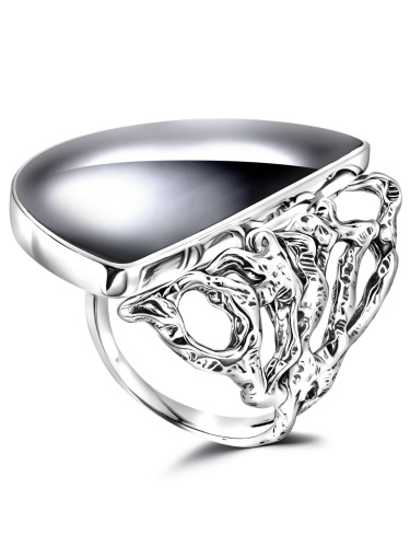 Серебряное кольцо с гематитом