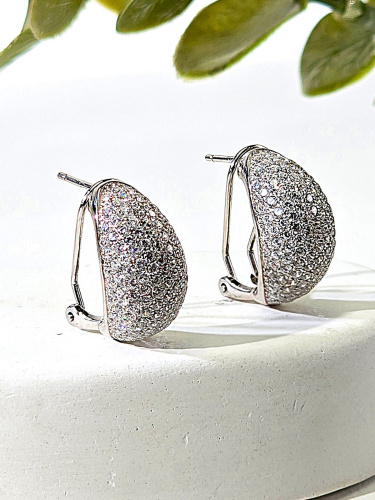 Серебряные серьги Fresh с фианитом