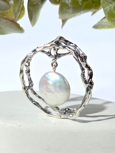 Серебряная подвеска ETERI с жемчугом