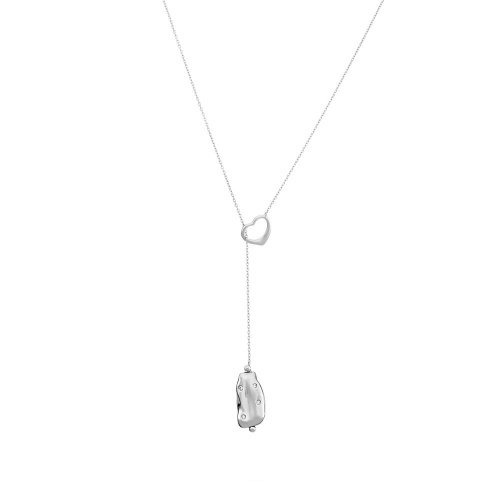 Серебряное колье с фианитом