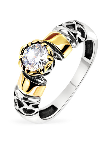Серебряное кольцо ETERI с фианитом