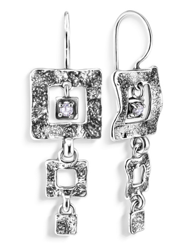 Серебряные серьги Yaffo с фианитом
