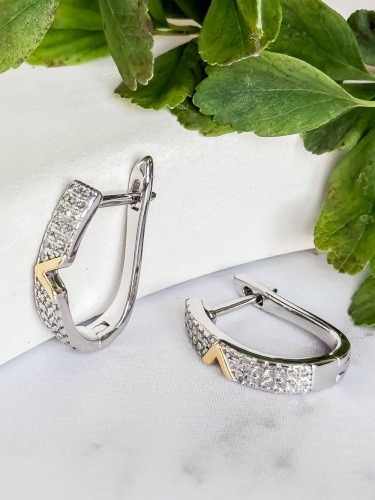 Серебряные серьги Fresh с фианитом