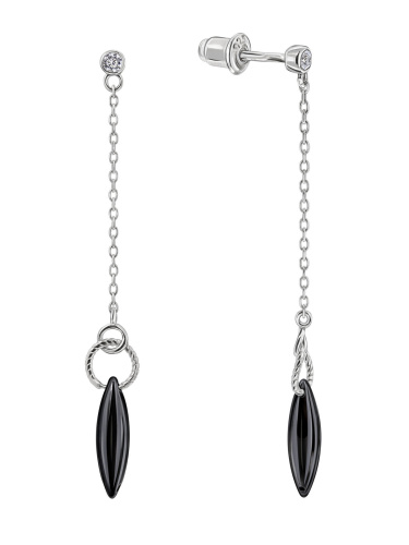 Серебряные серьги SILVERLIFE с керамикой