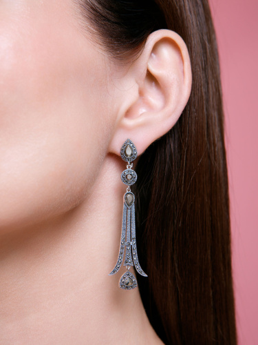 Серебряные серьги ALEXANDRE VASSILIEV с марказитами Swarovski