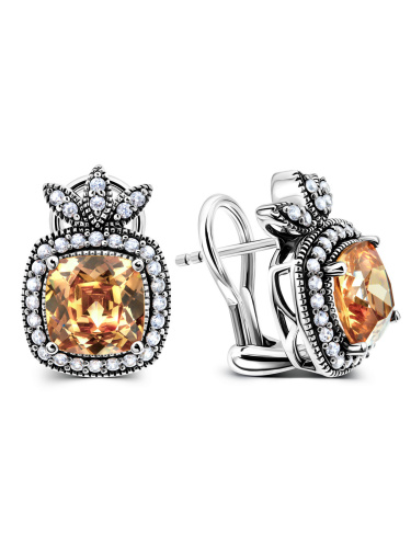 Серебряные серьги ALEXANDRE VASSILIEV с фианитами Swarovski