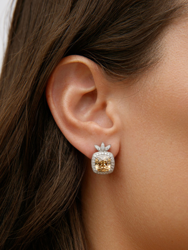 Серебряные серьги ALEXANDRE VASSILIEV с фианитами Swarovski