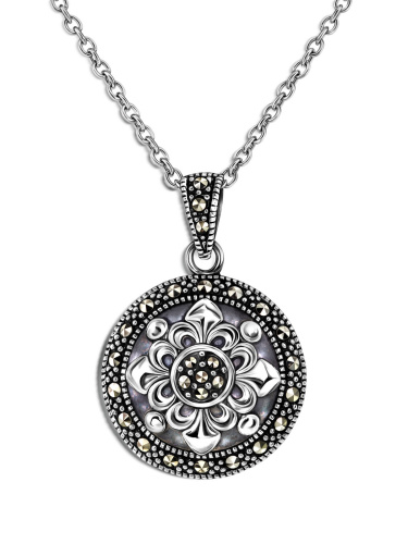 Серебряный кулон на цепи ALEXANDRE VASSILIEV с марказитами Swarovski