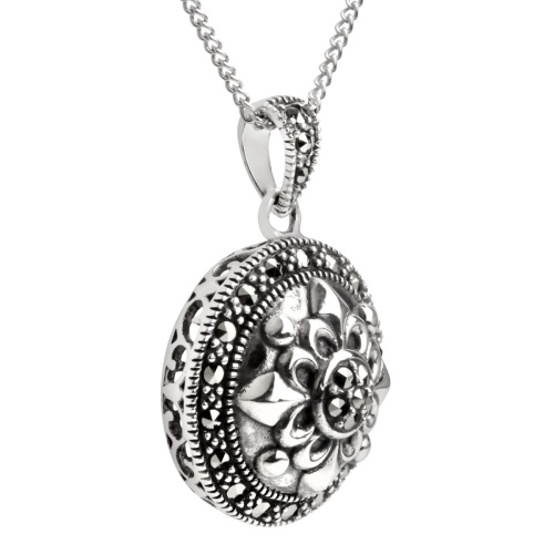 Серебряный кулон на цепи ALEXANDRE VASSILIEV с марказитами Swarovski