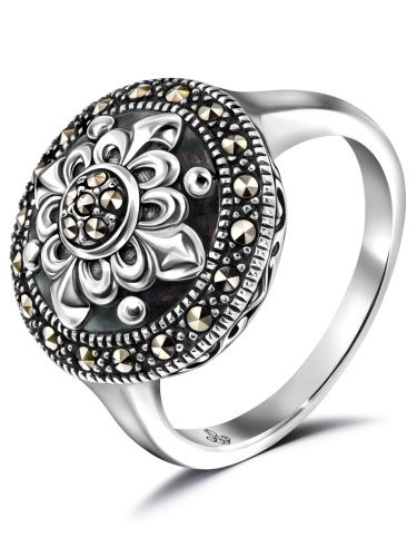 Серебряное кольцо ALEXANDRE VASSILIEV с марказитами Swarovski 