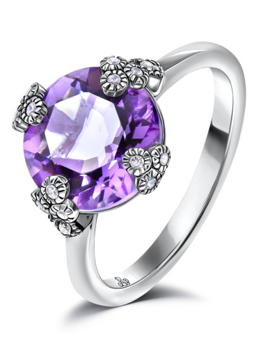 Серебряное кольцо ALEXANDRE VASSILIEV с кварцем и фианитами Swarovski
