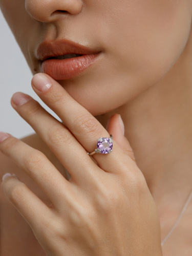 Серебряное кольцо ALEXANDRE VASSILIEV с кварцем и фианитами Swarovski