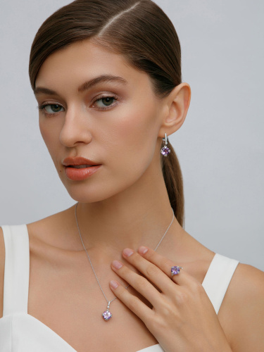 Серебряное кольцо ALEXANDRE VASSILIEV с кварцем и фианитами Swarovski