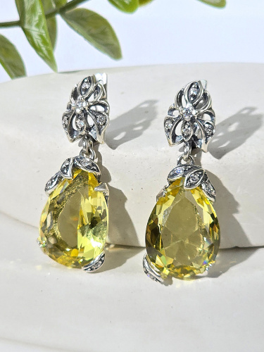 Серьги серебро с фианитом